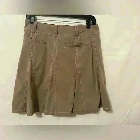 Athleta Women's Skort Brown 4P Pleated Active Skirt Built-In Shorts Performance - Picture 4 of 6